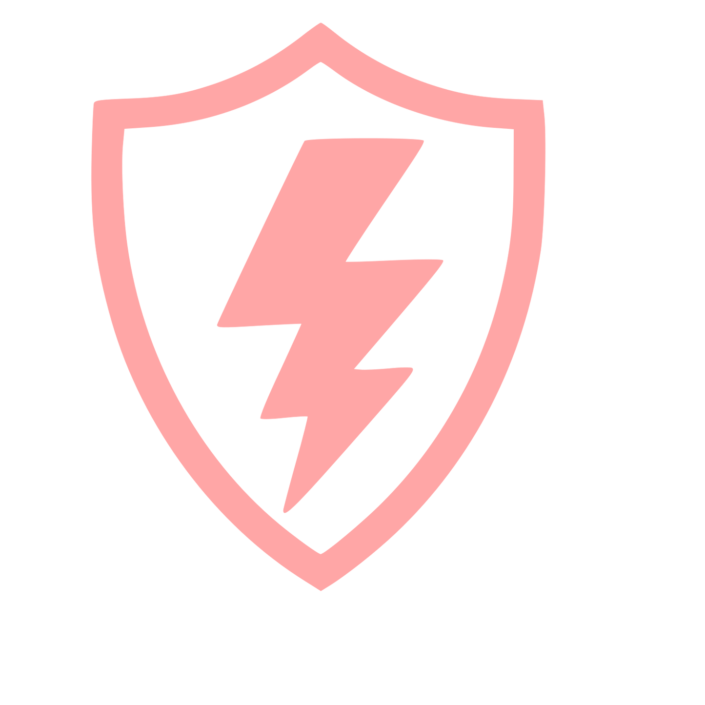 Lightning Bolt Shield Logo #ffa6a6