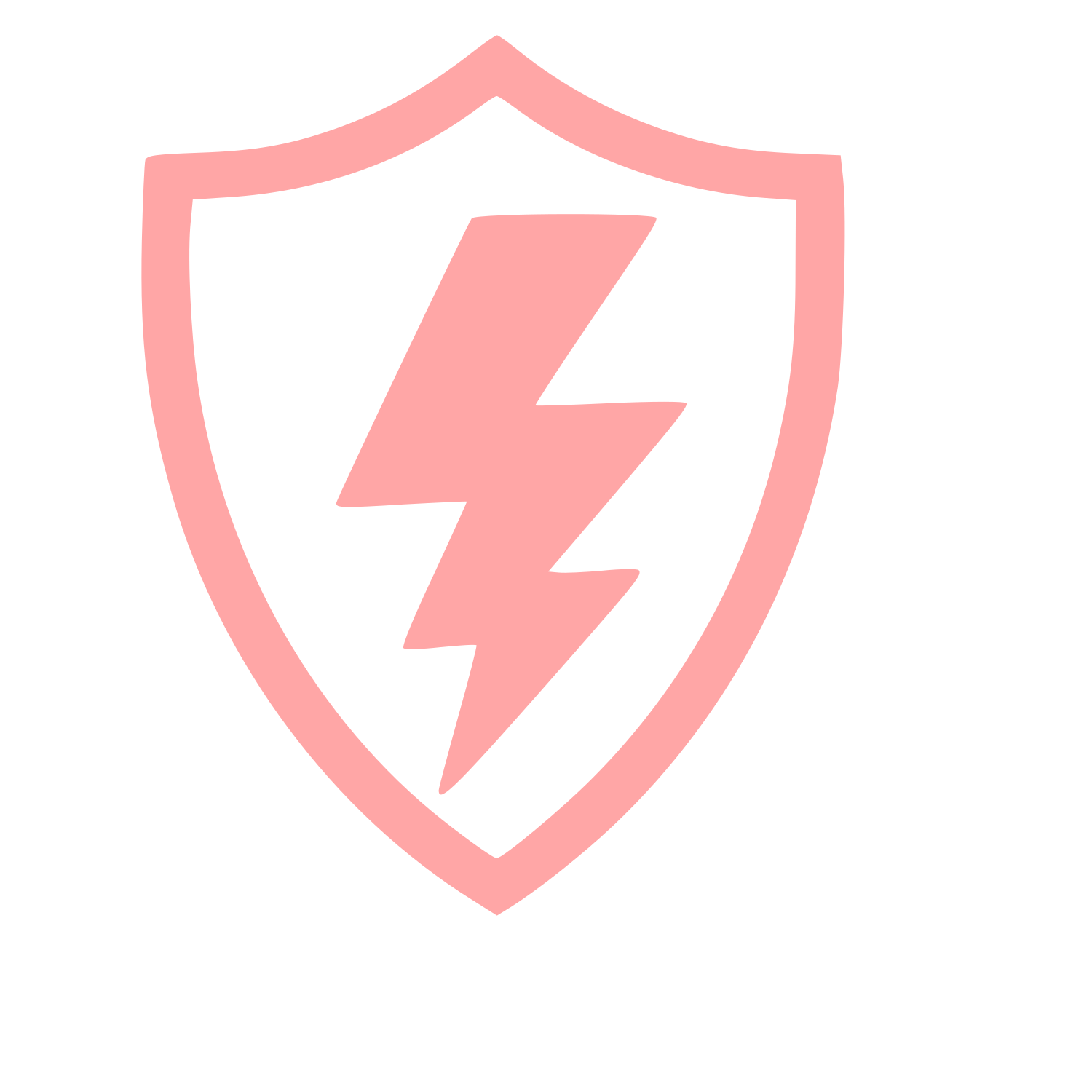 Lightning Bolt Shield Logo #ffa6a6