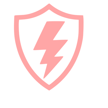 Lightning Bolt Shield Logo #ffa6a6
