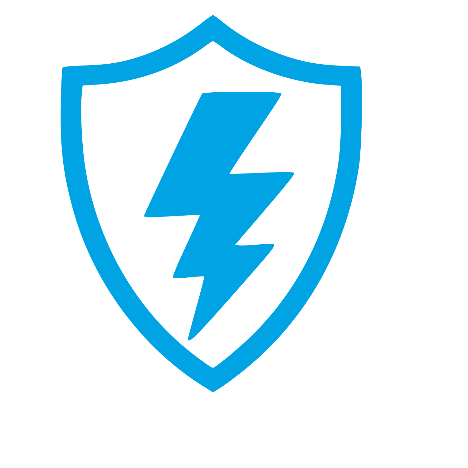 Lightning Bolt Shield Logo #00a3e4