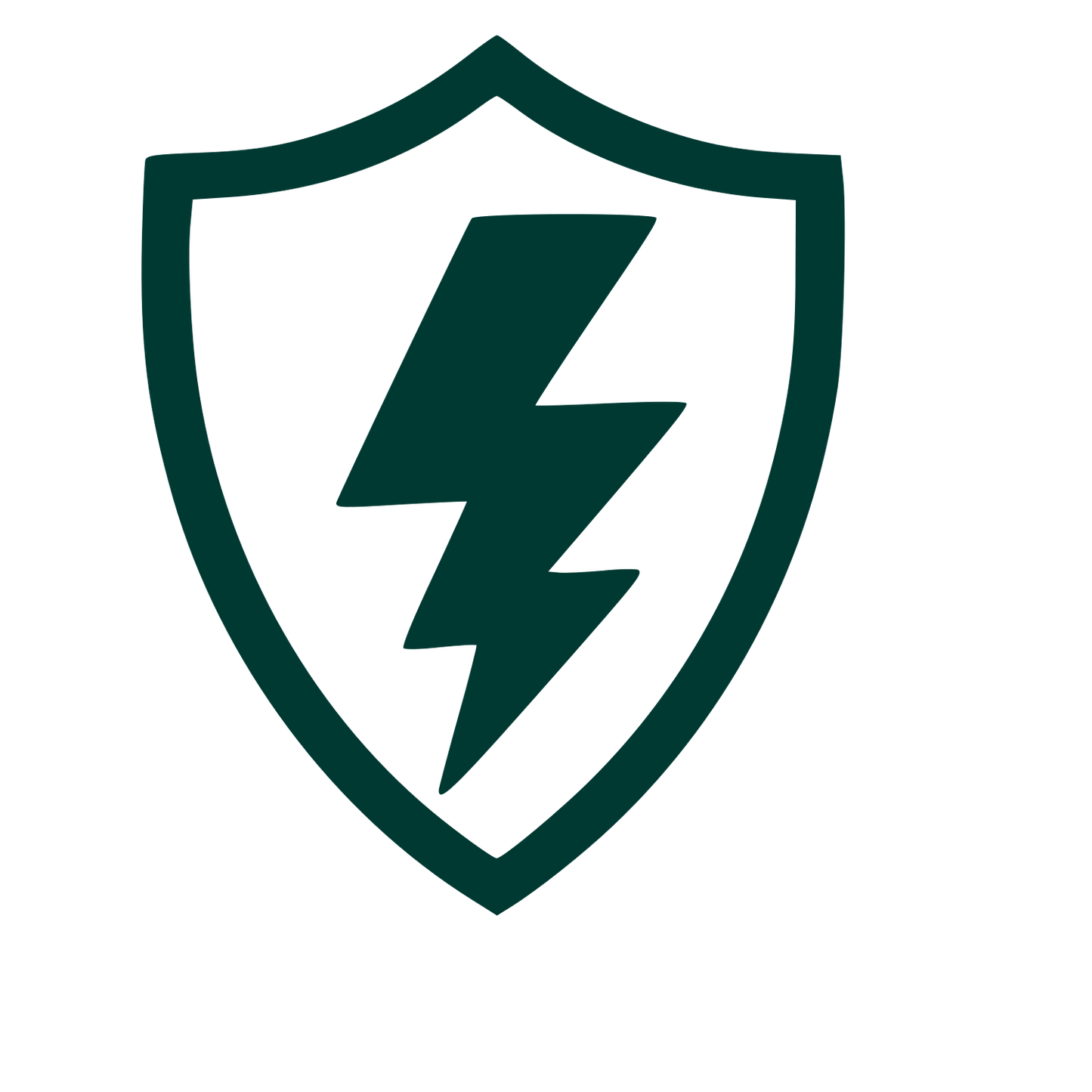 Lightning Bolt Shield Logo #003932