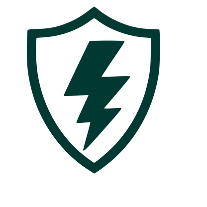 Lightning Bolt Shield Logo #003932