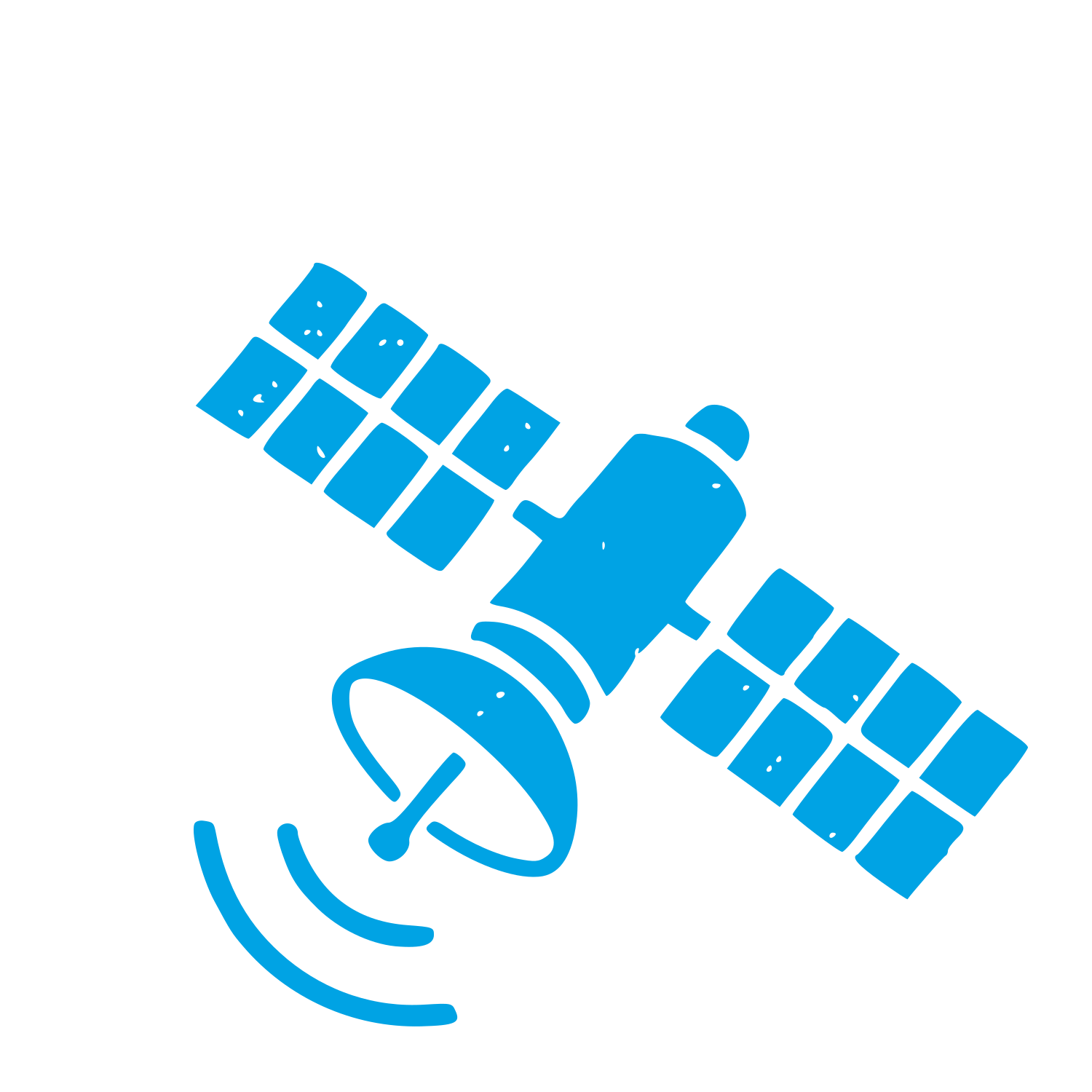 Satellite Dish Signal Logo #00a3e4