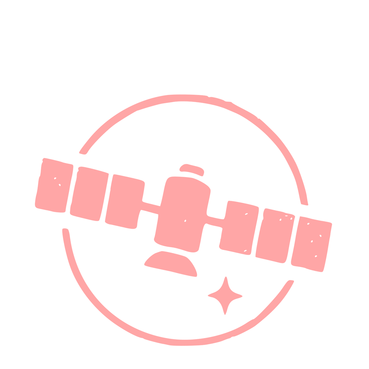 Satellite Orbit Circle Logo #ffa6a6
