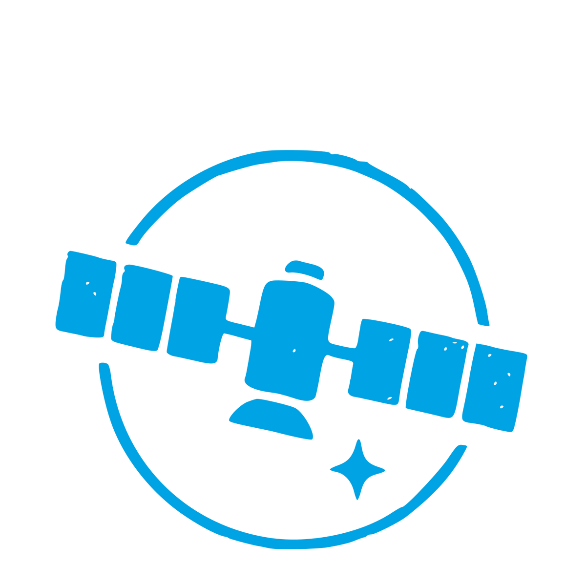 Satellite Orbit Circle Logo #00a3e4