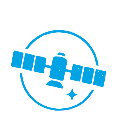 Satellite Orbit Circle Logo #00a3e4