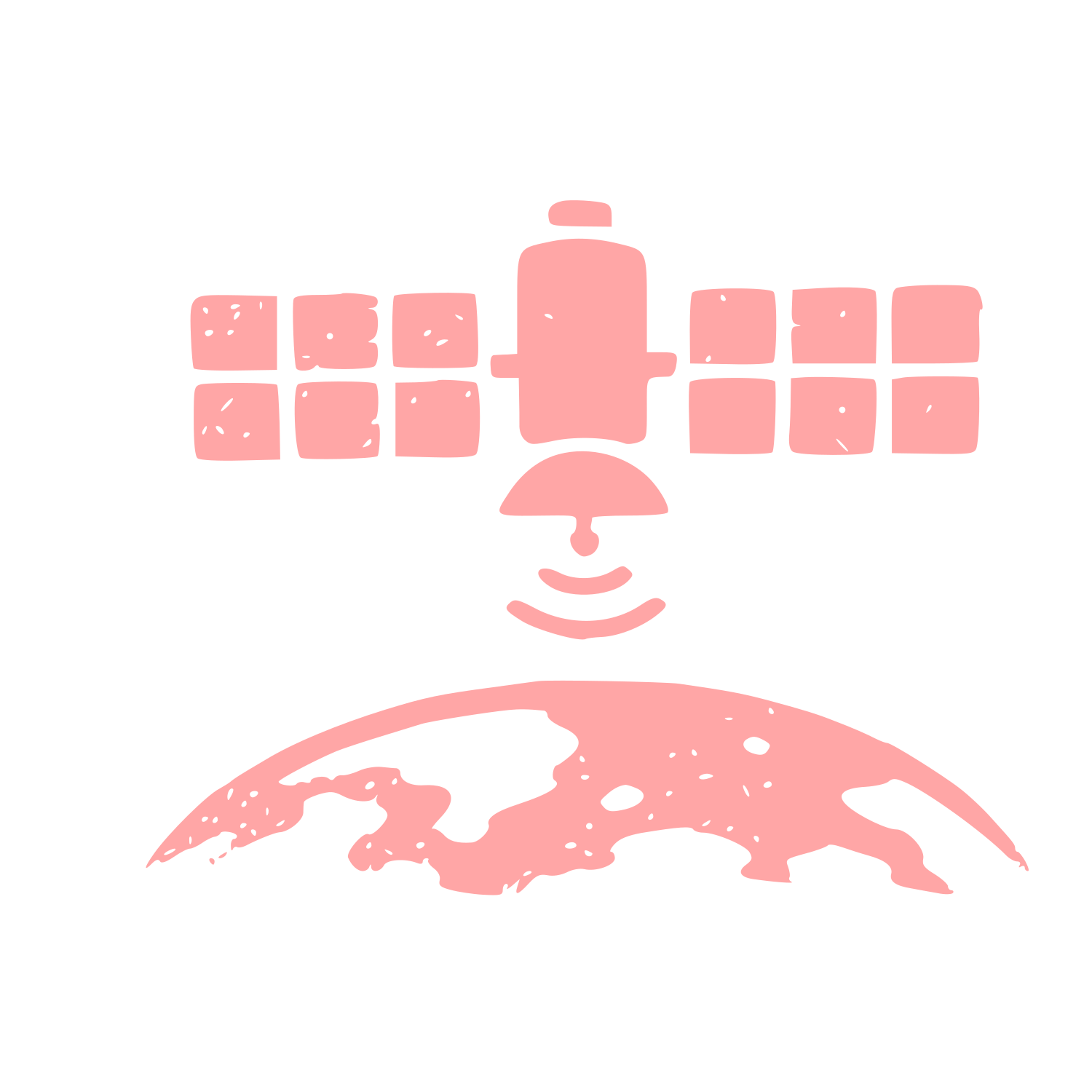 Satellite Earth Signal Logo #ffa6a6