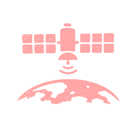Satellite Earth Signal Logo #ffa6a6