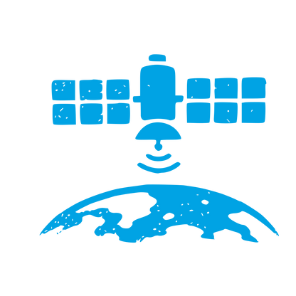 Satellite Earth Signal Logo #00a3e4
