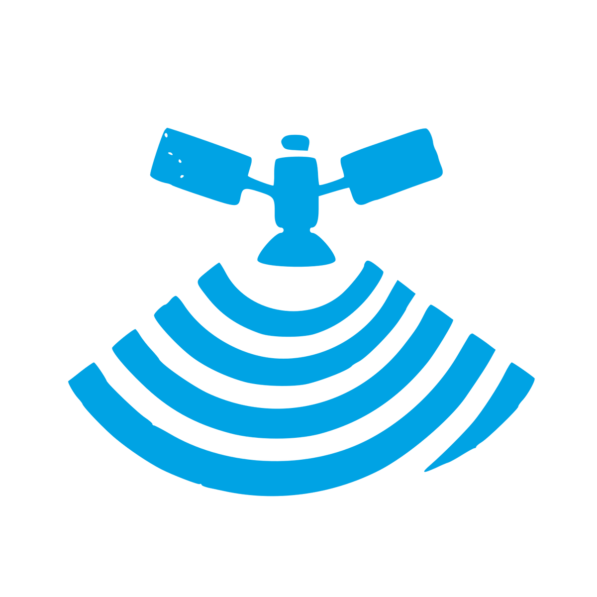 Satellite Signal Broadcast Logo #00a3e4
