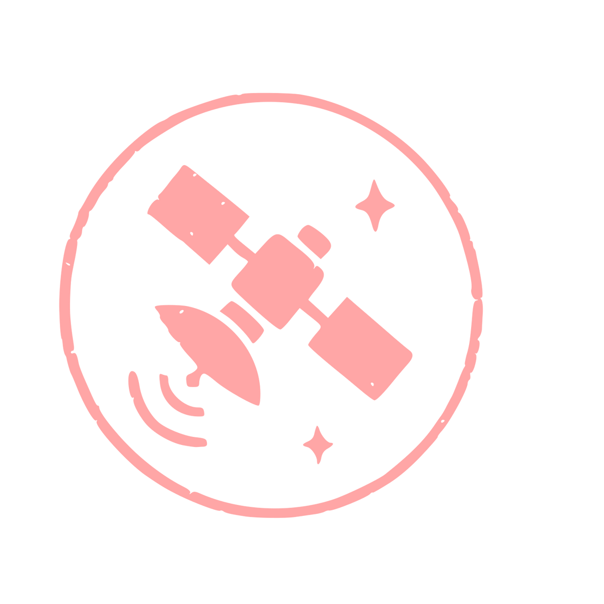 Satellite Orbit Circle Logo #ffa6a6
