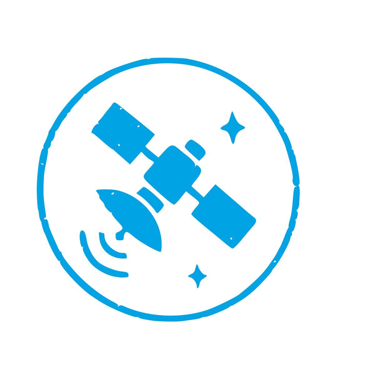Satellite Orbit Circle Logo #00a3e4