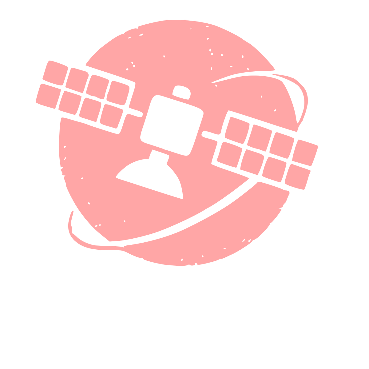 Satellite Orbit Planet Logo #ffa6a6