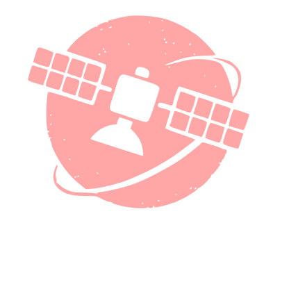 Satellite Orbit Planet Logo #ffa6a6