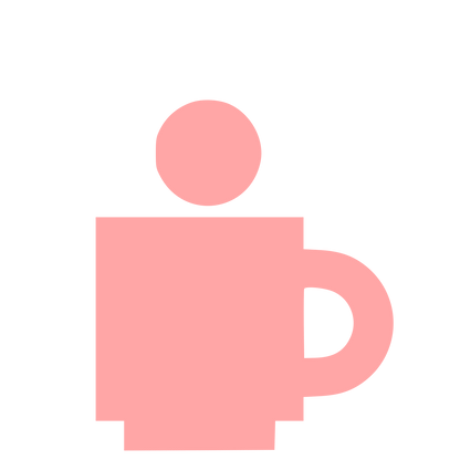 Coffee Cup Person Logo #ffa6a6