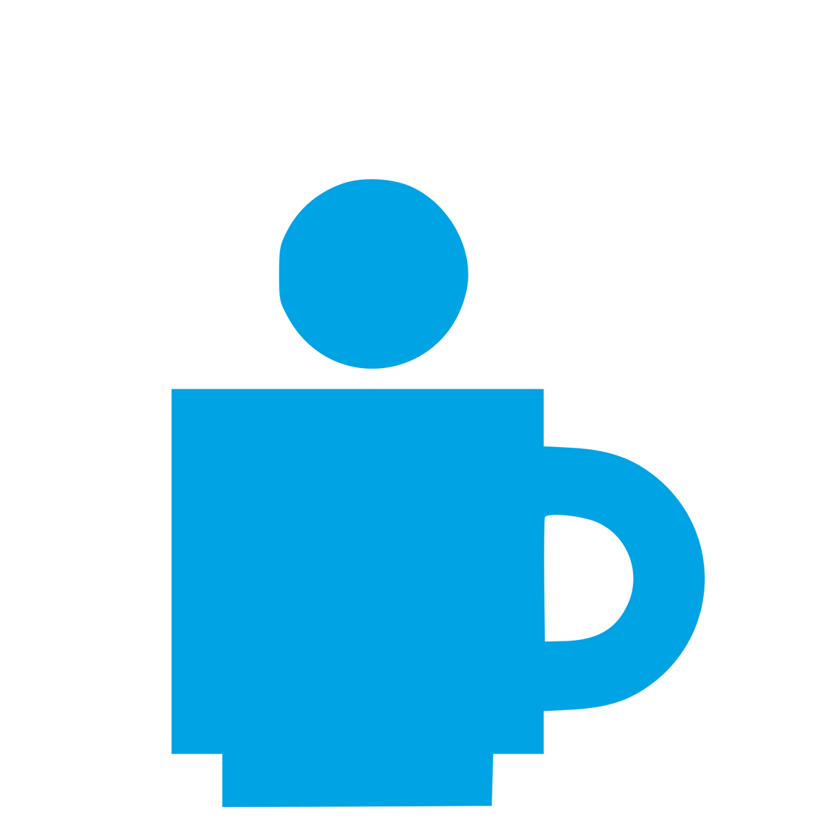 Coffee Cup Person Logo #00a3e4