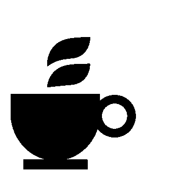 Tea Cup Steam Leaf Logo