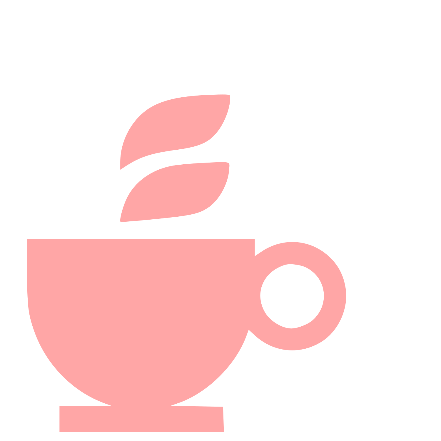 Tea Cup Steam Leaf Logo #ffa6a6