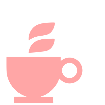 Tea Cup Steam Leaf Logo #ffa6a6