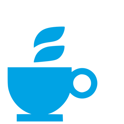 Tea Cup Steam Leaf Logo #00a3e4
