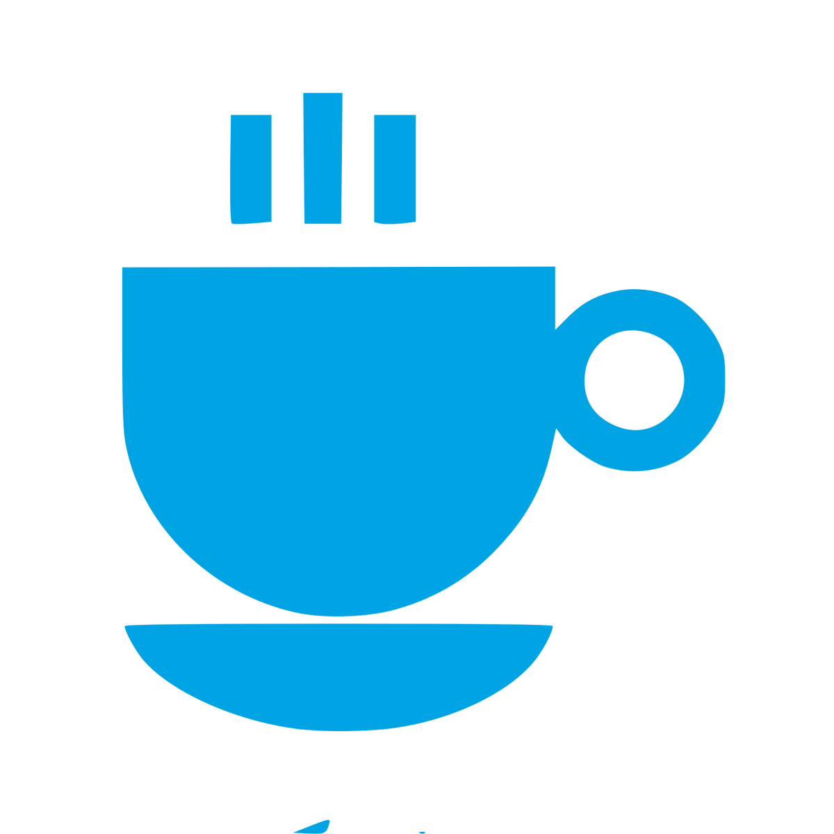 Bold Coffee Cup Logo #00a3e4