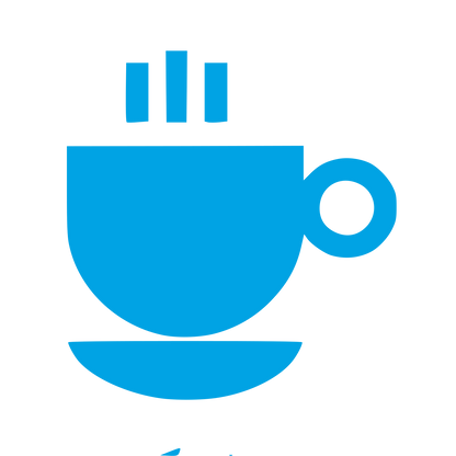 Bold Coffee Cup Logo #00a3e4