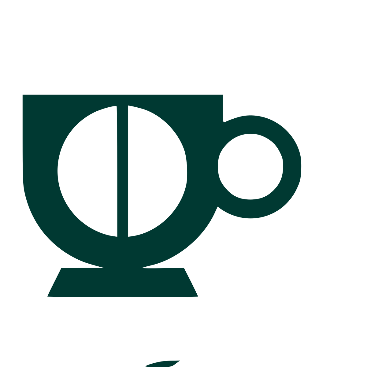 Bold Geometric Coffee Cup Logo #003932