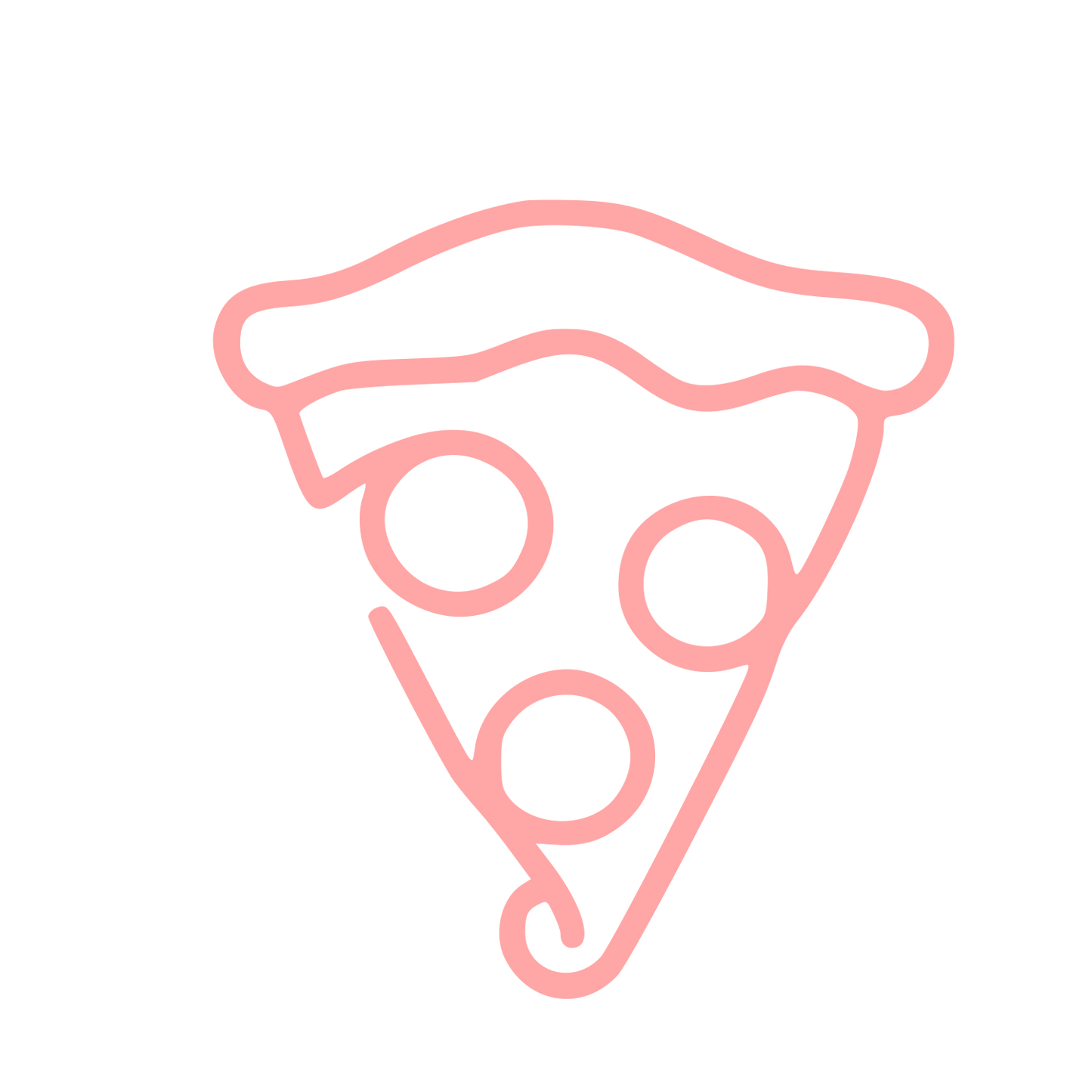 Monoline Pizza Slice Logo #ffa6a6