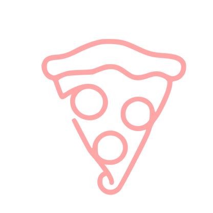Monoline Pizza Slice Logo #ffa6a6