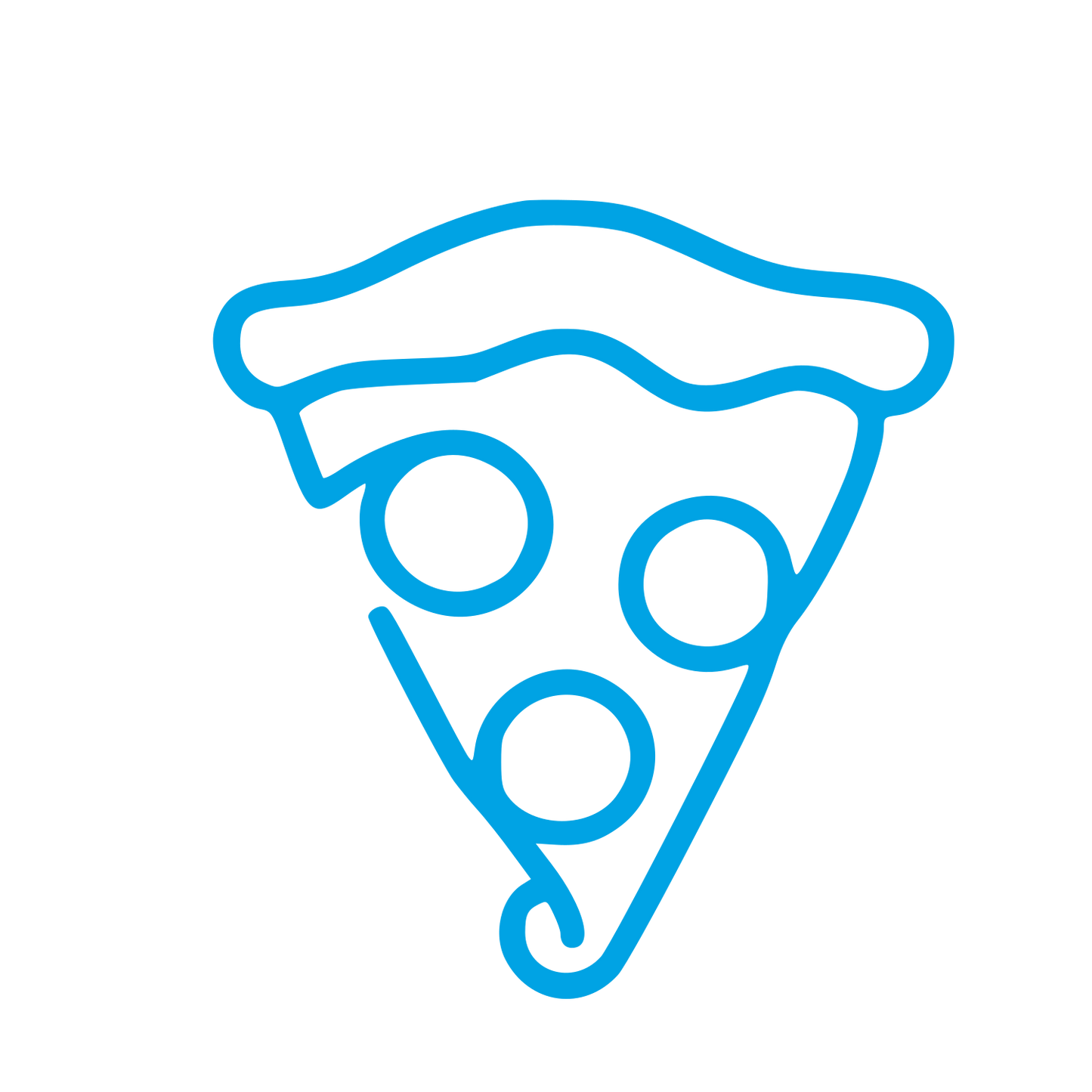 Monoline Pizza Slice Logo #00a3e4