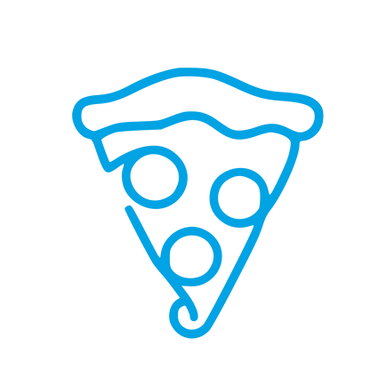 Monoline Pizza Slice Logo #00a3e4