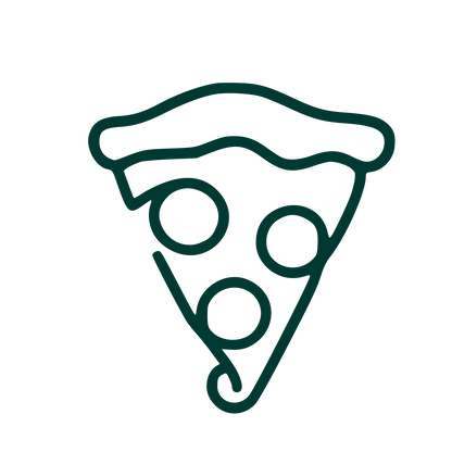 Monoline Pizza Slice Logo #003932