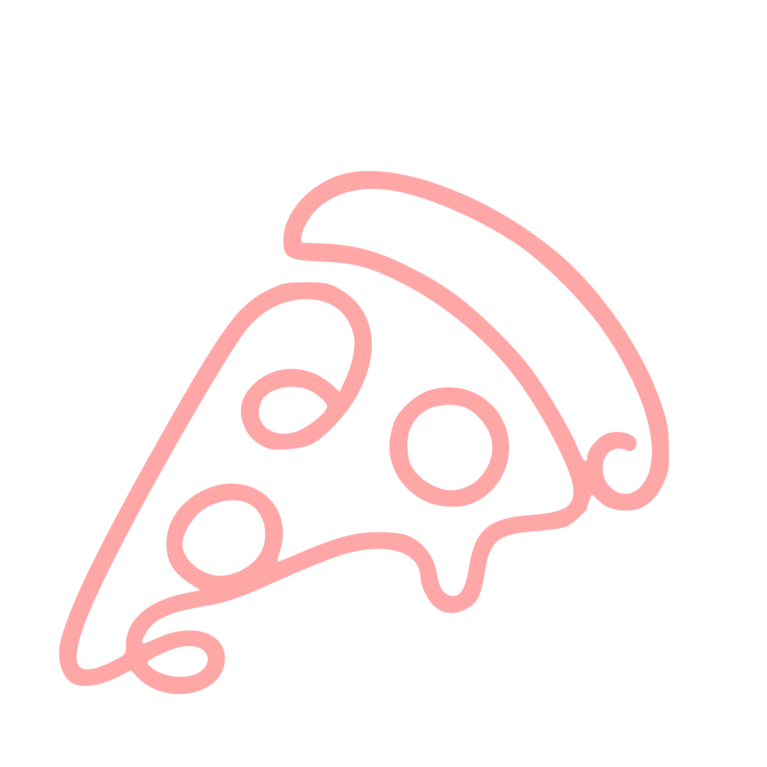 Monoline Pizza Slice Logo #ffa6a6