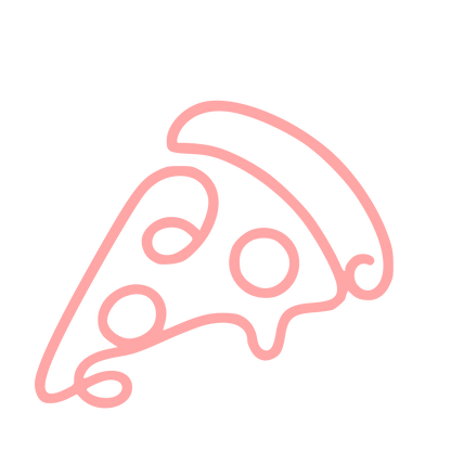Monoline Pizza Slice Logo #ffa6a6