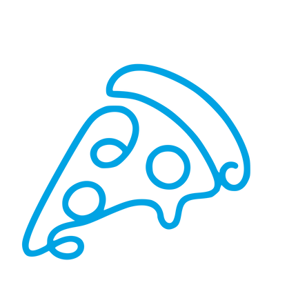 Monoline Pizza Slice Logo #00a3e4