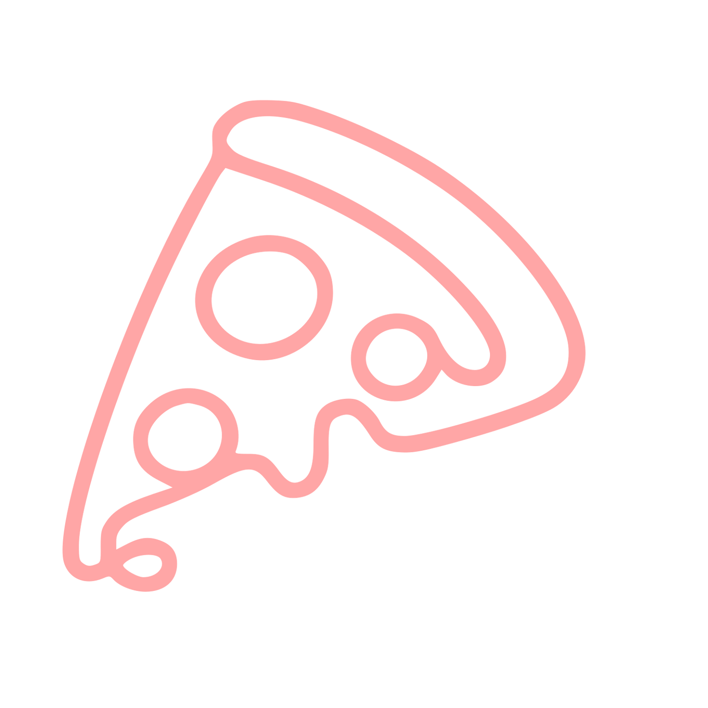 Monoline Pizza Slice Logo #ffa6a6