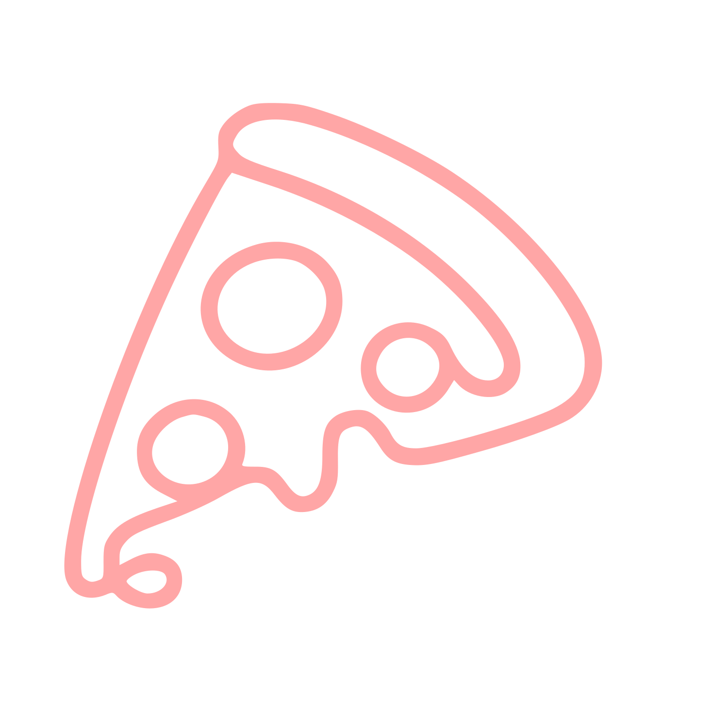 Monoline Pizza Slice Logo #ffa6a6