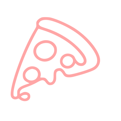 Monoline Pizza Slice Logo #ffa6a6