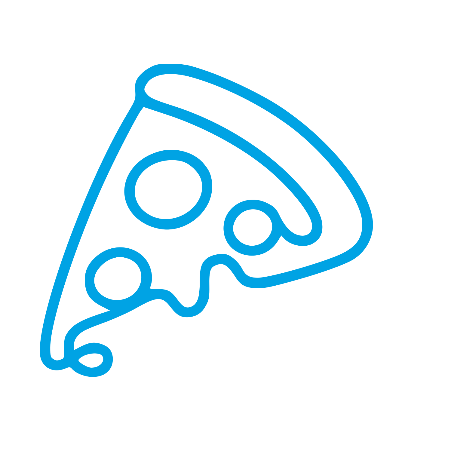 Monoline Pizza Slice Logo #00a3e4