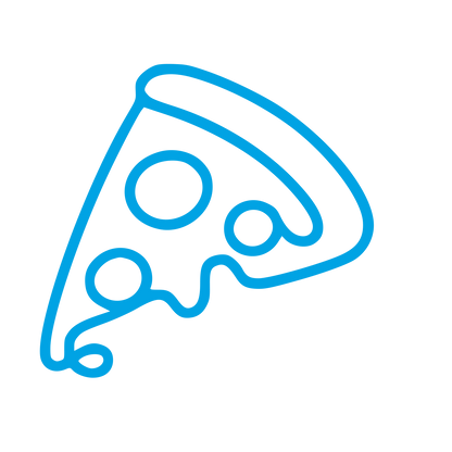 Monoline Pizza Slice Logo #00a3e4