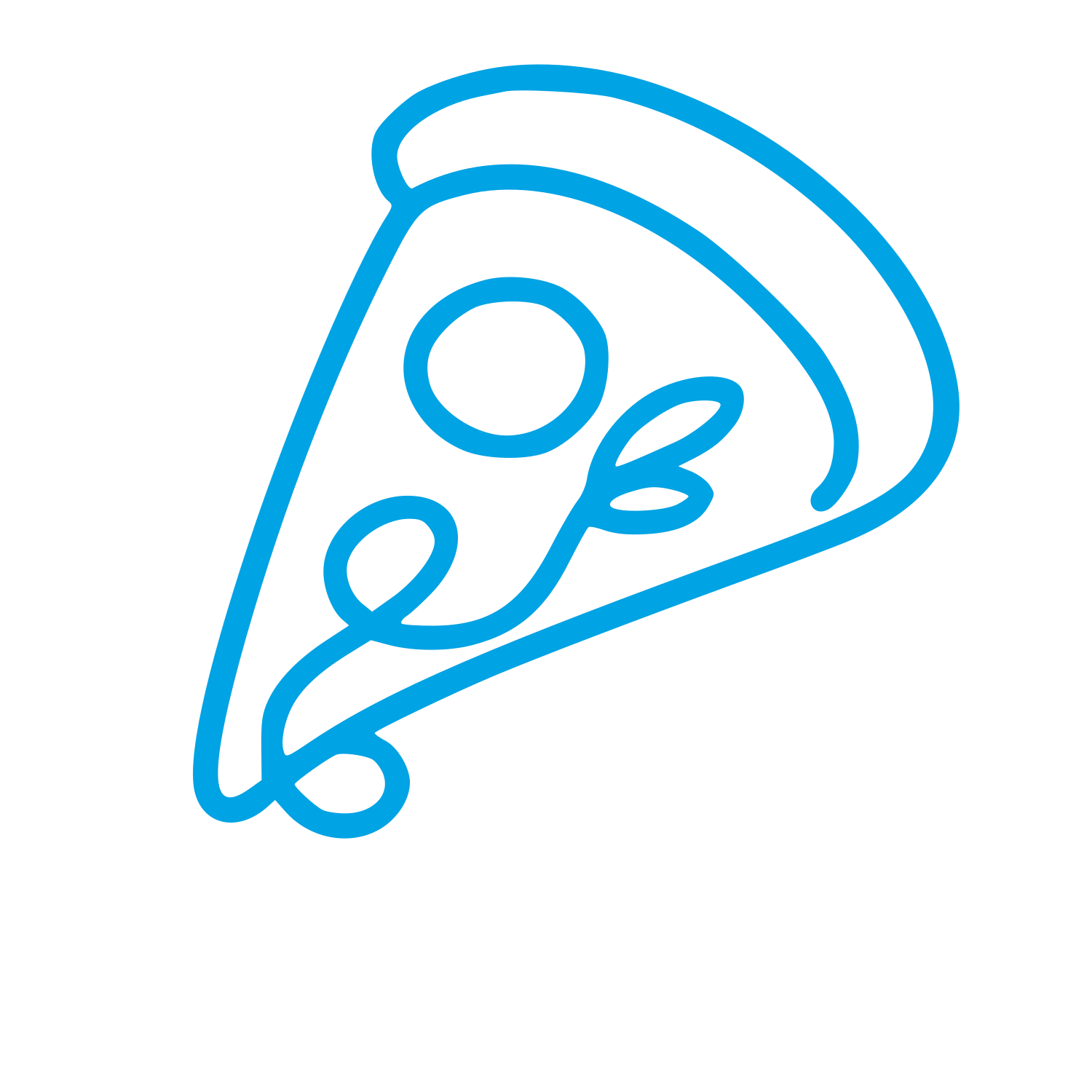Monoline Pizza Slice Logo #00a3e4