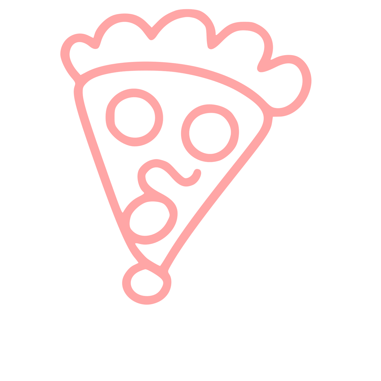 Monoline Pizza Slice Logo #ffa6a6