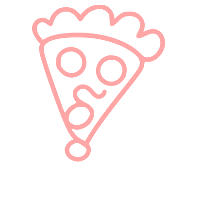 Monoline Pizza Slice Logo #ffa6a6