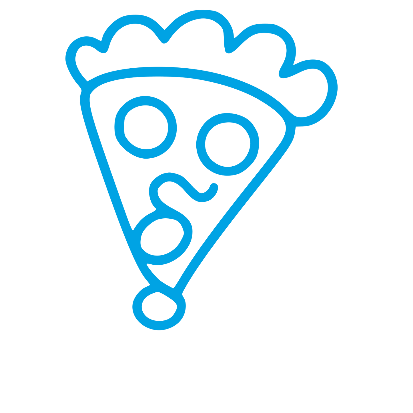 Monoline Pizza Slice Logo #00a3e4
