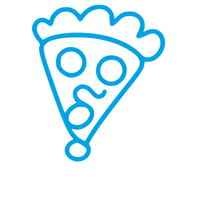 Monoline Pizza Slice Logo #00a3e4