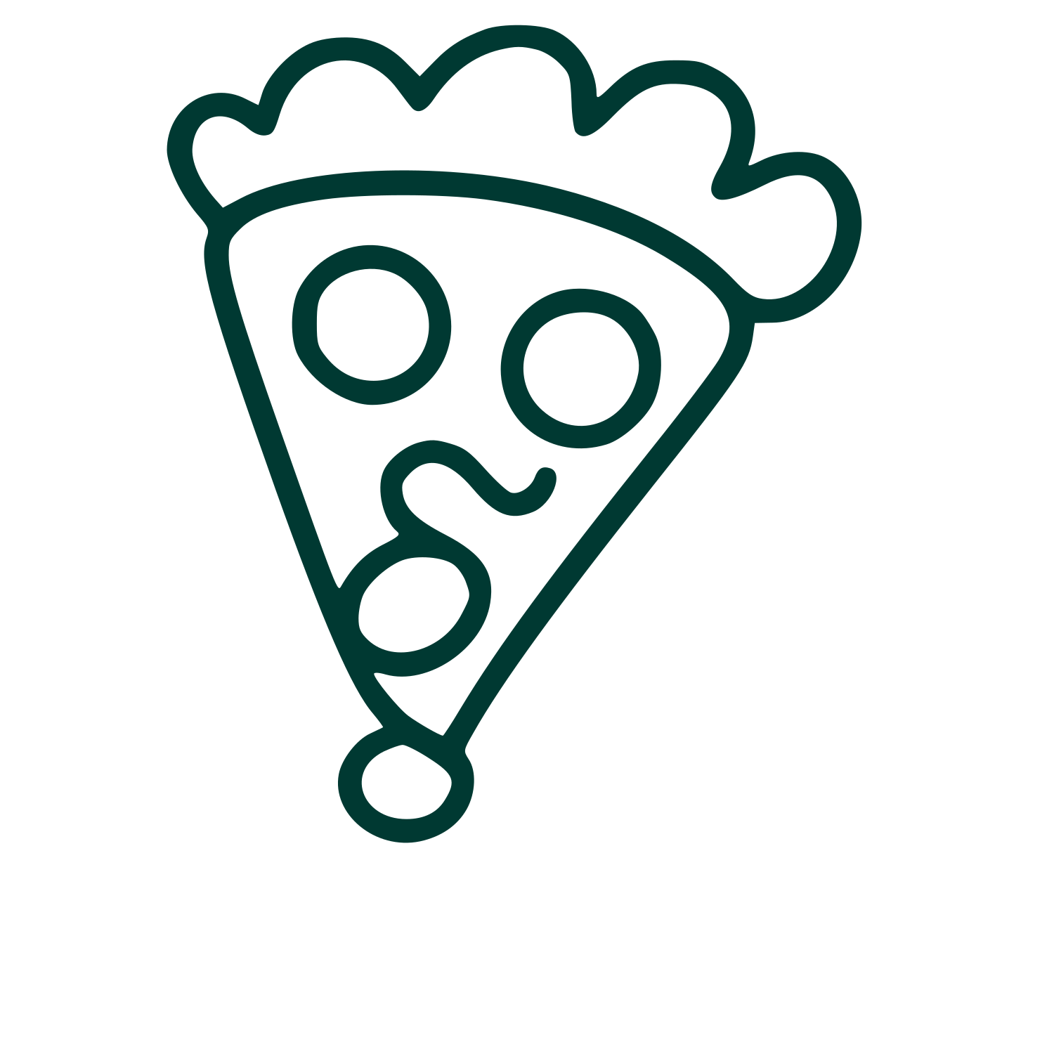 Monoline Pizza Slice Logo #003932