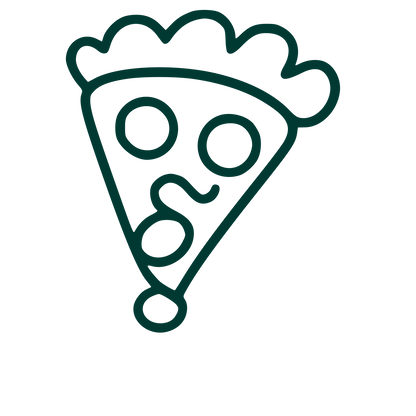 Monoline Pizza Slice Logo #003932