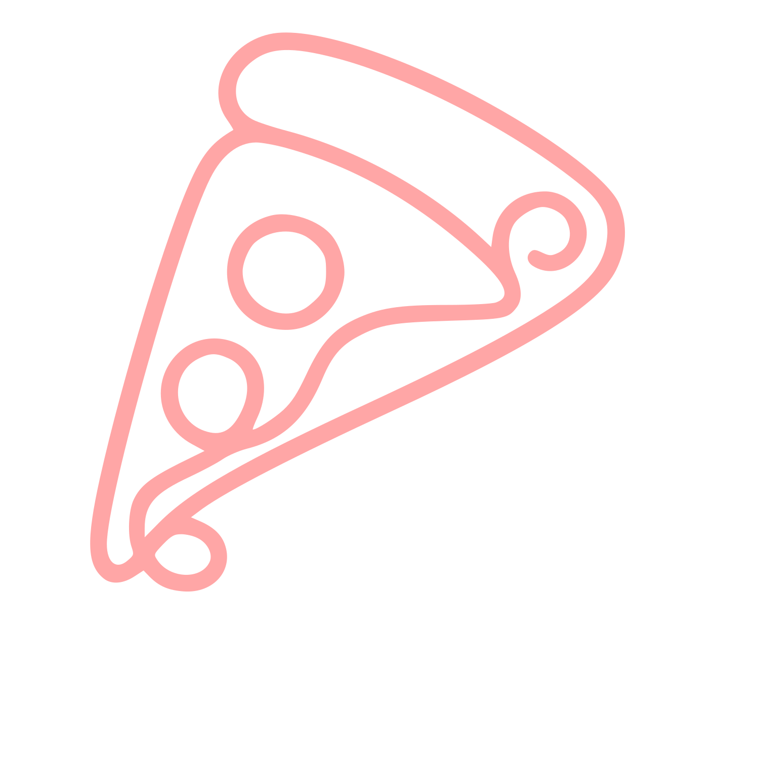 Monoline Pizza Slice Logo #ffa6a6