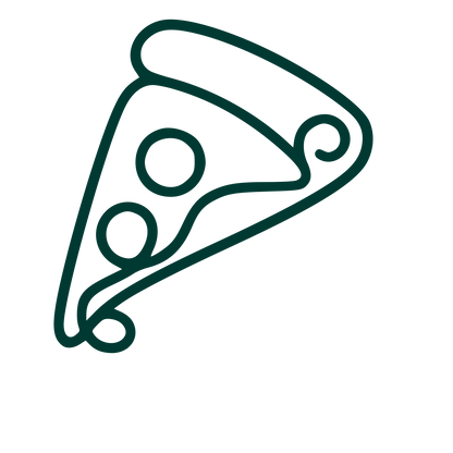 Monoline Pizza Slice Logo #003932