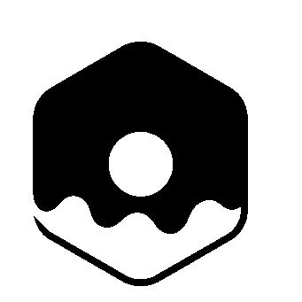Hexagon Donut Negative Space Logo